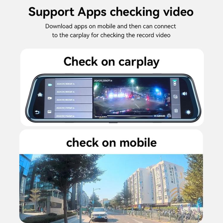 Yesido KM24 9.66 inch HD Image Reversing Assist CarPlay Streaming Rearview Mirror Dash Cam Yesido KM24 9.66 inch HD Image Reversing Assist CarPlay Streaming Rearview Mirror Dash Cam